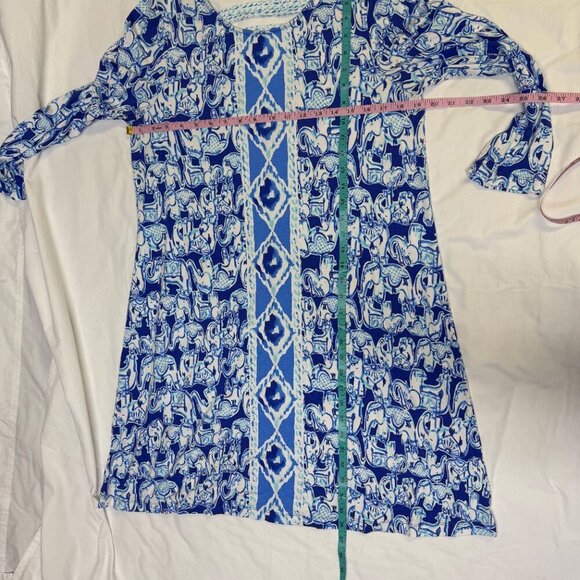 Lilly Pulitzer Ophelia Swing Dress Get Trunky Elephants L EUC - Picture 11 of 13